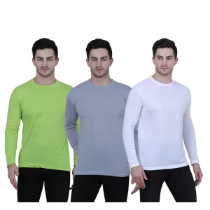 Men's Cotton Round Neck Full Sleeves Stylish T-shirt (Pack of 3)