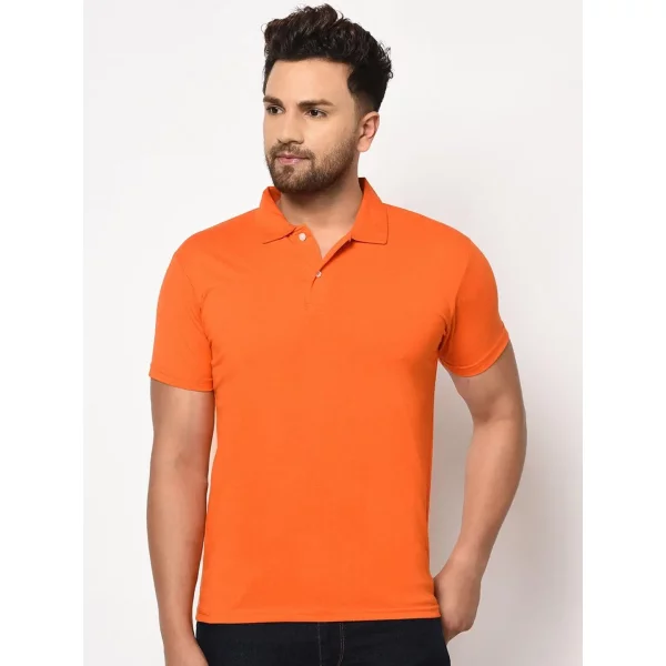 Men's Cotton Blend Solid Half Sleeves Polo T-Shirt