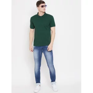 Men's Cotton Blend Solid Half Sleeves  Polo T-Shirt