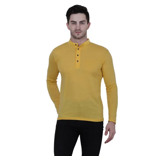 Men's Cotton Blend Solid Full Sleeves T-Shirt