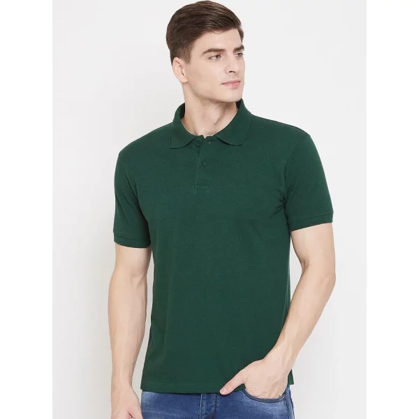 Men's Cotton Blend Solid Half Sleeves Polo T-Shirt