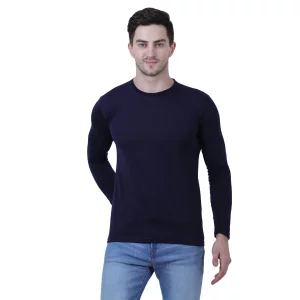 Men's Cotton Blend Solid Full Sleeves Stylish T-shirt