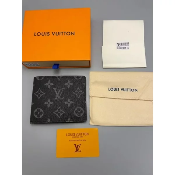 Louis Vuitton Black Flower Wallet With Og Box Dust Bag