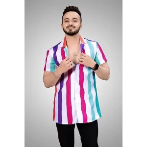 Men's Lycra Printed Shirt