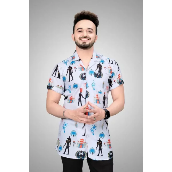 Men's Stylish Lycra Printed Shirt