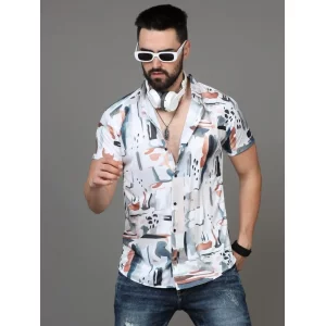 Men's Printed Rayon Half Sleeves Shirt