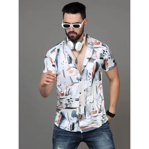 Men's Printed Rayon Half Sleeves Shirt